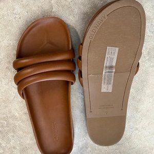 OLD NAVY Women's Brown Faux-Leather Strappy Sandals NWOT